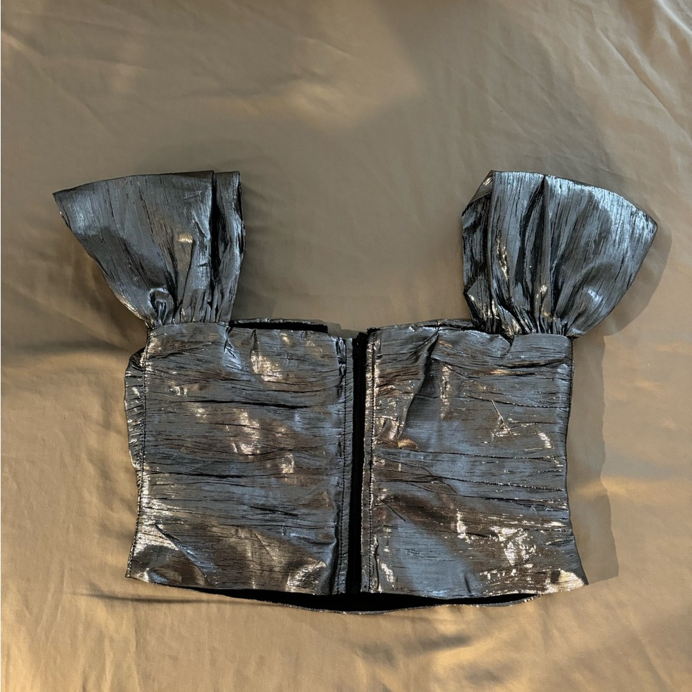 ASOS Silver Metallic Top